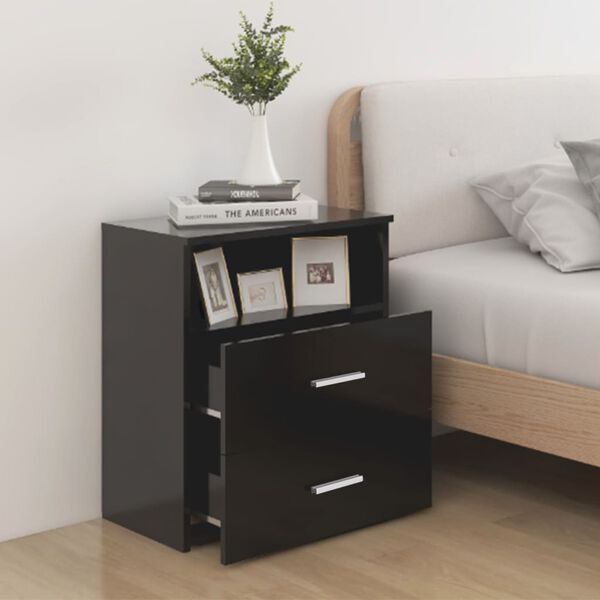 vidaXL Bed Cabinet Black 50x32x60 cm