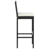 vidaXL Garden Bar Stools with Cushions 4 pcs Black Poly Rattan