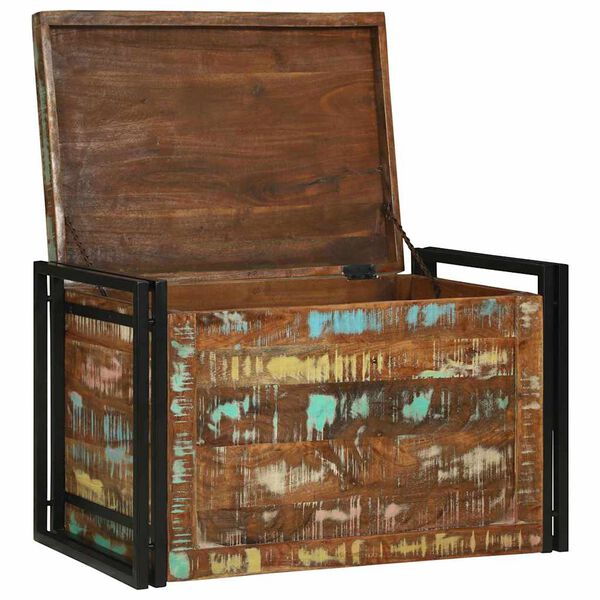 vidaXL Storage Box Brown and Black 80 x 50 x 50 cm Reclaimed Wood