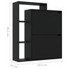 vidaXL Shoe Cabinet Black 79.5x24x90.5 cm Engineered Wood
