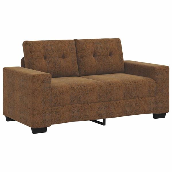 vidaXL Sofa 2 pcs Brown 221 x 80 x 80 cm Fabric