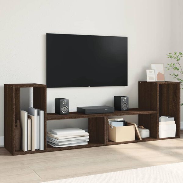 vidaXL TV Cabinets 2 pcs Brown Oak 75x30x50 cm Engineered Wood