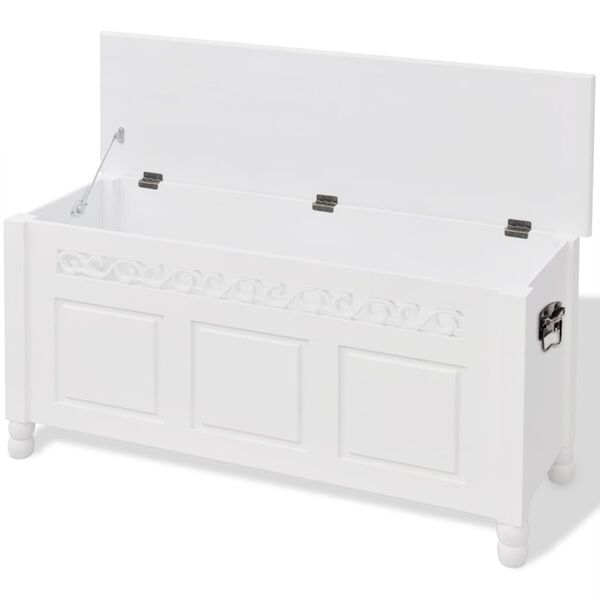 vidaXL Storage Bench Baroque Style MDF White