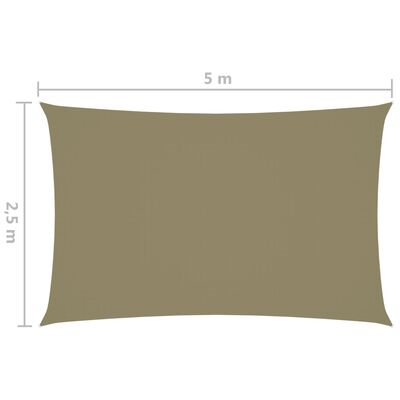 vidaXL Sunshade Sail Oxford Fabric Rectangular 2.5x5 m Beige