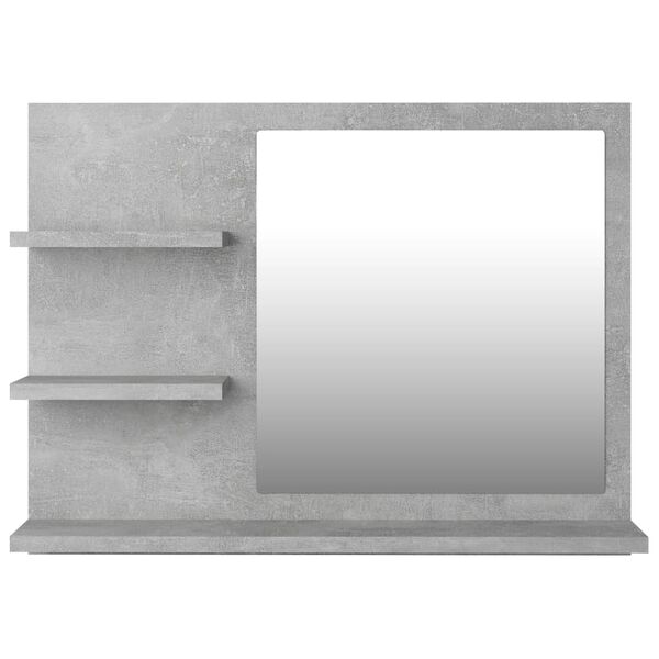 vidaXL Bathroom Mirror Concrete Grey 60x10.5x45 cm Engineered Wood
