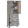 vidaXL Highboard Grey Sonoma 69.5x34x180 cm Engineered Wood