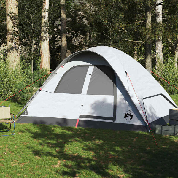 vidaXL Family Tent Dome 6-Person White Blackout Fabric Waterproof