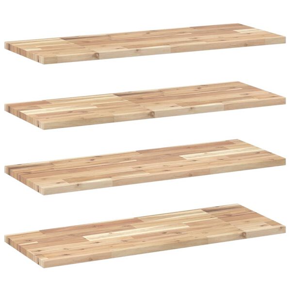 vidaXL Floating Shelves 4 pcs 80x30x2 cm Untreated Solid Wood Acacia