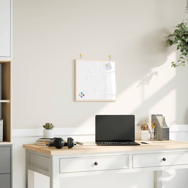 vidaXL Magnetic Whiteboard with Solid Pine Wood Frame 40x40 cm