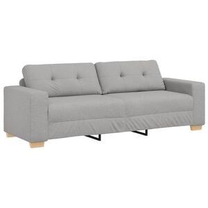 vidaXL Sofa Cloud Grey 221 x 80 x 80 cm Fabric