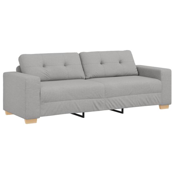 vidaXL Sofa Cloud Grey 221 x 80 x 80 cm Fabric