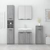 vidaXL 4 Piece Bathroom Cabinet Set Grey Sonoma Engineered Wood