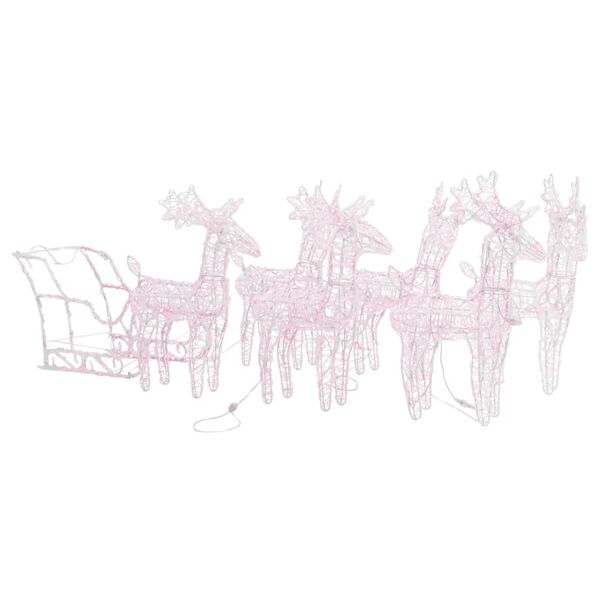 vidaXL Reindeers & Sleigh Christmas Decoration 320 LEDs Acrylic