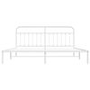 vidaXL Metal Bed Frame without Mattress with Headboard White 200x200cm