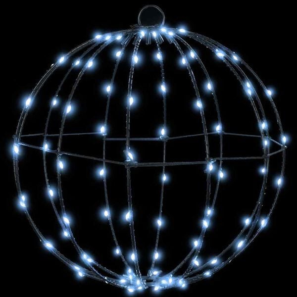 vidaXL Ball with 192 LEDs 2 pcs Cold white 30 cm Metal