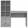 vidaXL Desk with Drawer 2 pcs Grey Sonoma