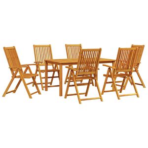 vidaXL Garden Dining Set 7 pcs Brown Solid Acacia Wood