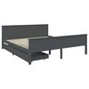 vidaXL Bed Frame without Mattress Dark Grey Solid Wood Pine 200x200 cm (322208+321990)