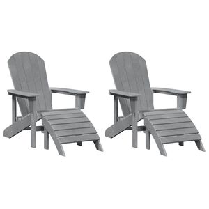 vidaXL Garden Chair 2 pcs Light Grey 83 x 74 x 92 cm Polyethylene