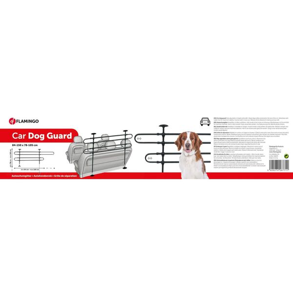 FLAMINGO 2 Bar Car Dog Safety Grid with 2 Options Sima Black
