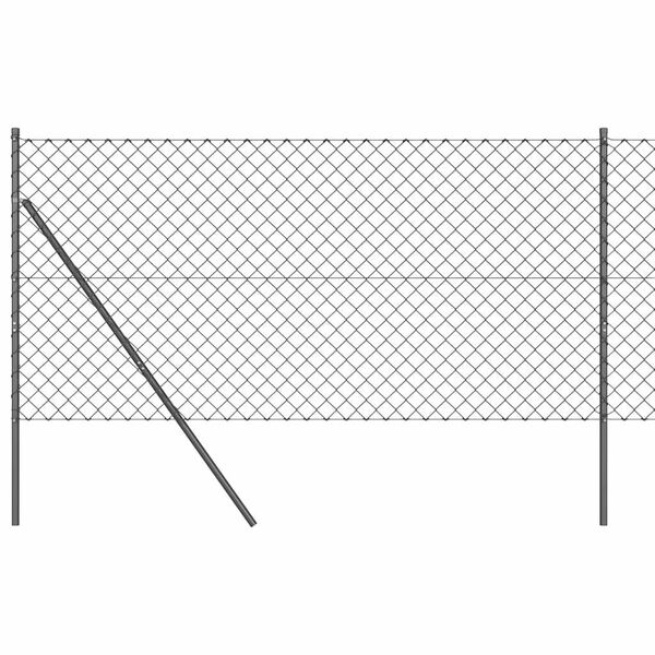 vidaXL Fence Post Grey 25 x 1 m (60 x 60 mm mesh) Steel