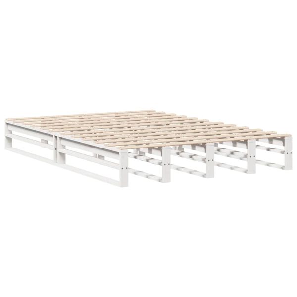 vidaXL Bed Frame without Mattress White 140x190 cm Solid Wood Pine