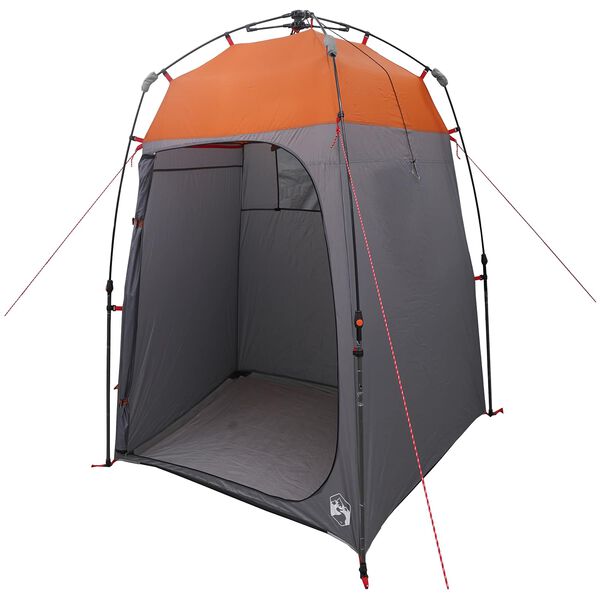 vidaXL Shower Tent Folding Grey and Orange 160 x 160 x 227 cm Steel