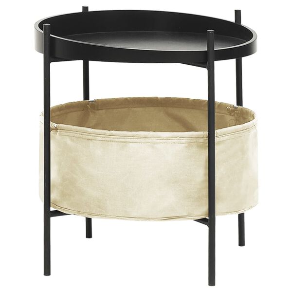 vidaXL Side Table with Basket 40x40x45.5 cm Cream