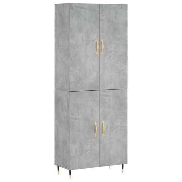vidaXL Highboard Concrete Grey 69.5x34x180 cm Engineered Wood