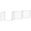 vidaXL Dog Gate with Door Foldable 15 Panels White 750 cm Poplar Wood