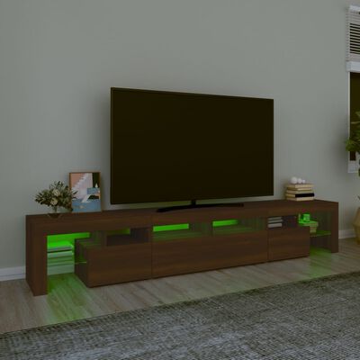 vidaXL TV Cabinet with LED Lights Brown Oak 230x36.5x40 cm