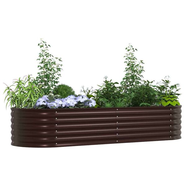 vidaXL Garden Raised Bed Brown 240 x 80 x 44 cm Steel