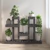 vidaXL Plant Stand Grey 104.5x25x77.5 cm Solid Wood Pine