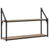 vidaXL Wall Shelf Wall-Mounted Artisan oak 80 x 21 x 51 cm metal PB