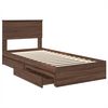 vidaXL Storage Bed with Drawer Brown Oak 75 x 190 cm Engineered Wood