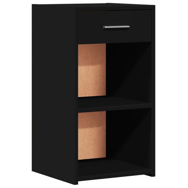 vidaXL Bedside Cabinet Black 35x34x65 cm Engineered Wood