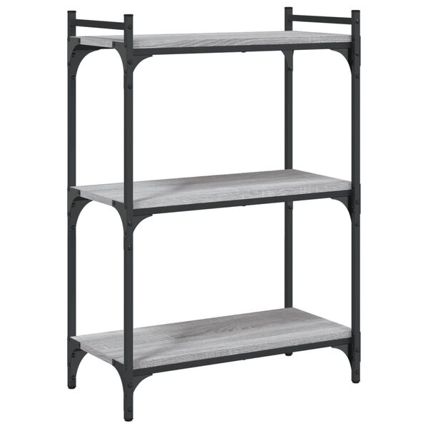 vidaXL Bookcase 3-Tier Grey Sonoma 60x30x86 cm Engineered Wood