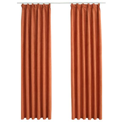 vidaXL Blackout Curtains with Hooks 2 pcs Rust 140x175 cm