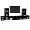 vidaXL 5 Piece TV Cabinet Set Black Engineered Wood