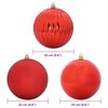 vidaXL Christmas Bauble Set 3 pcs Red Plastic