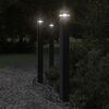 vidaXL Outdoor Floor Lamp with Sensor Black 110 cm Aluminium
