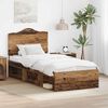 vidaXL Bed Frame with Headboard Old Wood 90 x 190 cm Solid Pine Wood