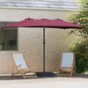 vidaXL Garden Parasol Bordeaux Red 385 x 209 x 244 cm Polyester