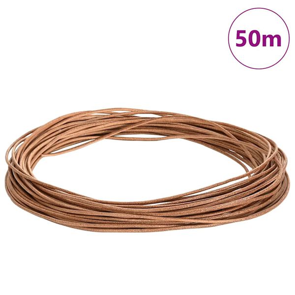 vidaXL Leather Cord Brown &Oslash;2 mm x 50 m Leather