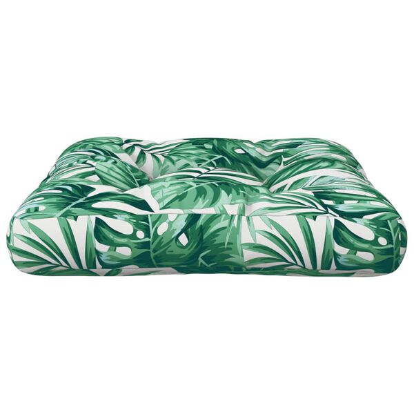 vidaXL Pallet Cushion Leaf Pattern 60x61.5x10 cm Fabric