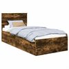 vidaXL Bed Frame with Headboard Smoked Oak 75 x 190 cm Engineered Wood