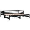 vidaXL Pull-out Day Bed without Mattress Black 90x190 cm