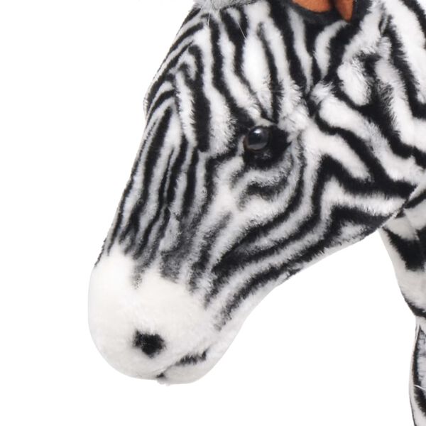 vidaXL Standing Plush Toy Zebra Black and White XXL