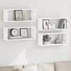 vidaXL Wall Cube Shelf 4 pcs White 60x15x23 cm Engineered Wood