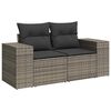 vidaXL 10 Piece Garden Sofa Set with Cushions Grey Poly Rattan Acacia